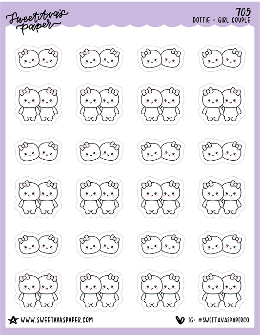 Female Couple Planner Stickers - Dottie The Sugar Bug - [705]