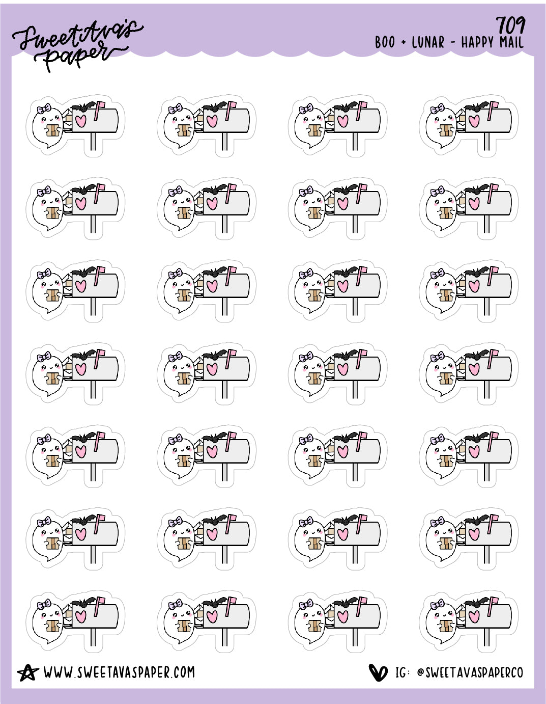 Happy Mail Planner Stickers - Boo and Lunar [709]