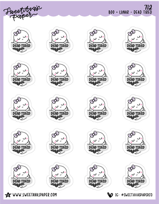 Dead Tired Planner Stickers - Boo and Lunar [712]