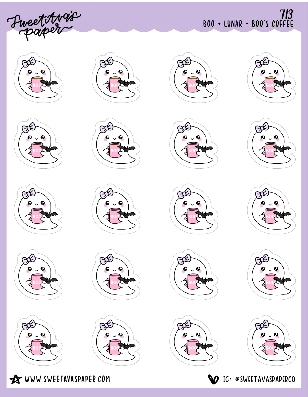 Mug Life Planner Stickers - Boo and Lunar [713]