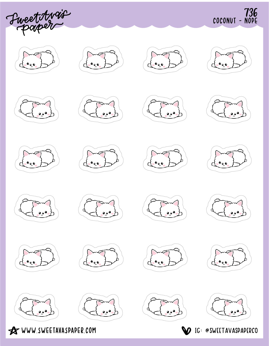 ICON SIZE - Nope Planner Stickers - Coconut the Puppy [736]
