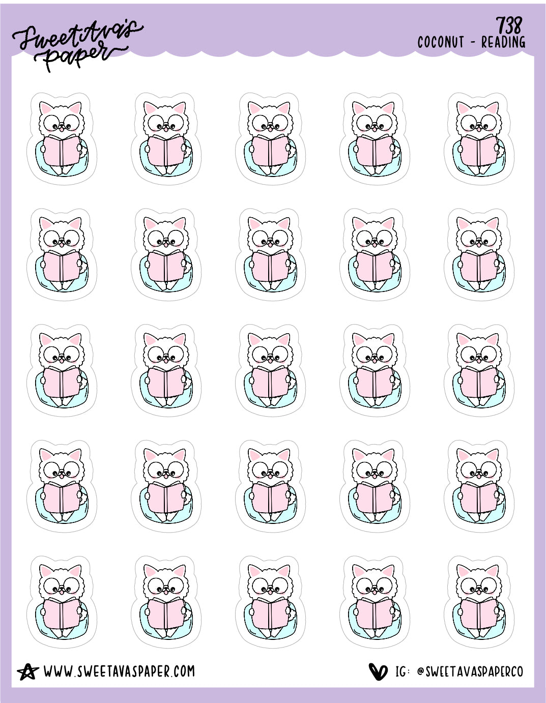 Reading Planner Stickers - Coconut the Puppy [738]