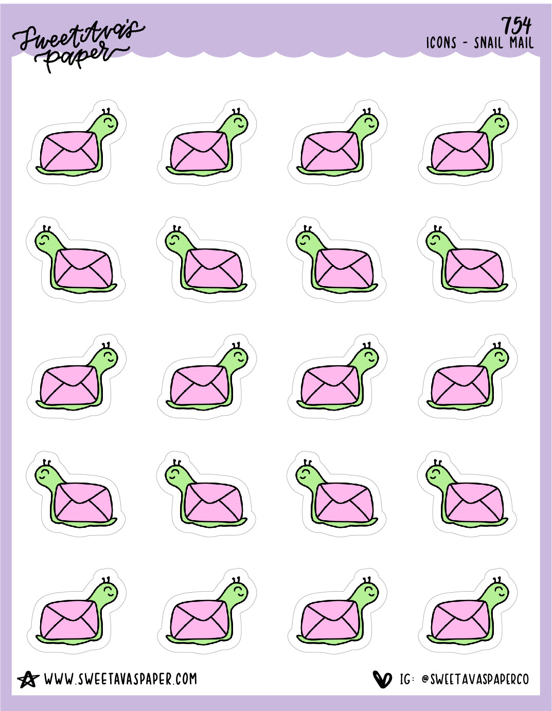 Snail Mail Planner Stickers - Doodles - [754]