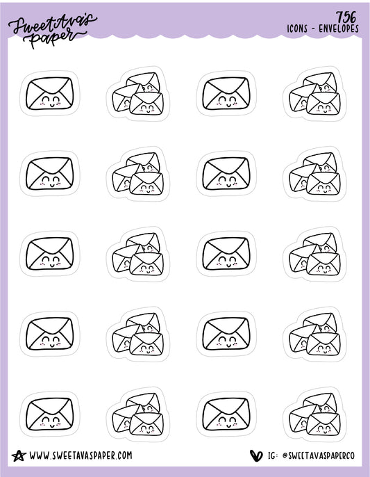 Envelopes Planner Stickers - Doodles - [756]