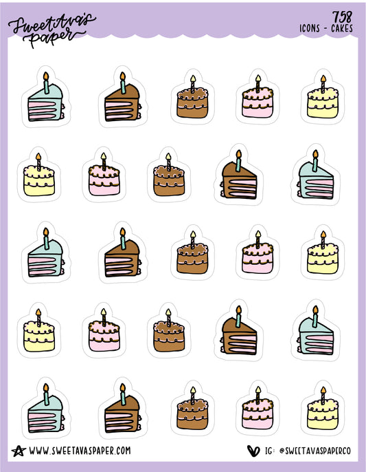 Cakes Planner Stickers - Doodles - [758]