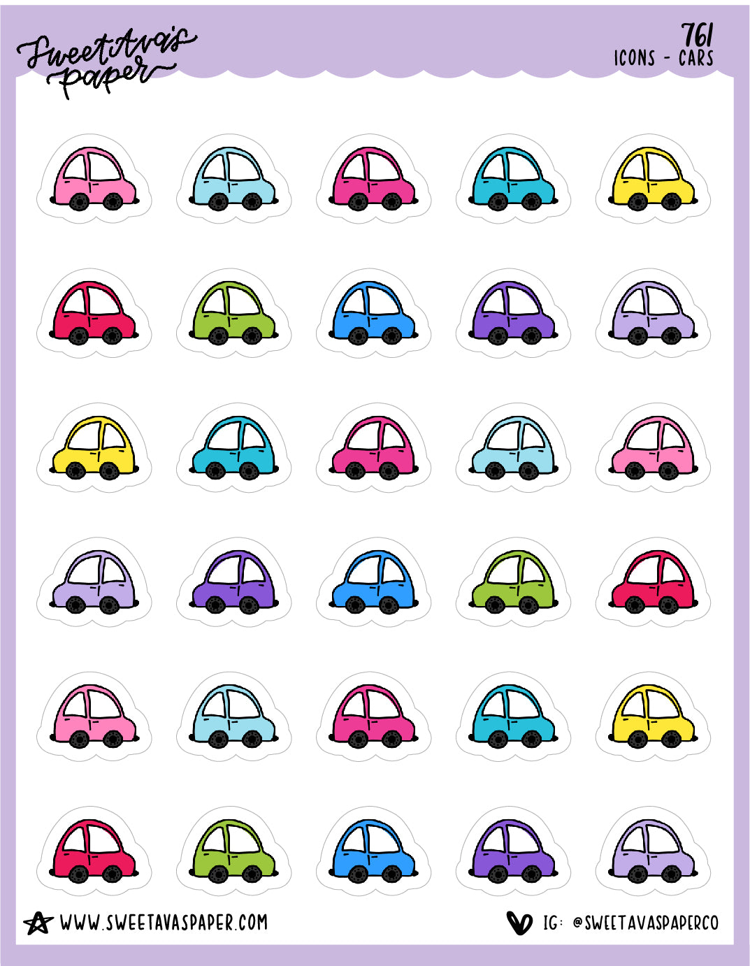 Cars Planner Stickers - Doodles - [761]