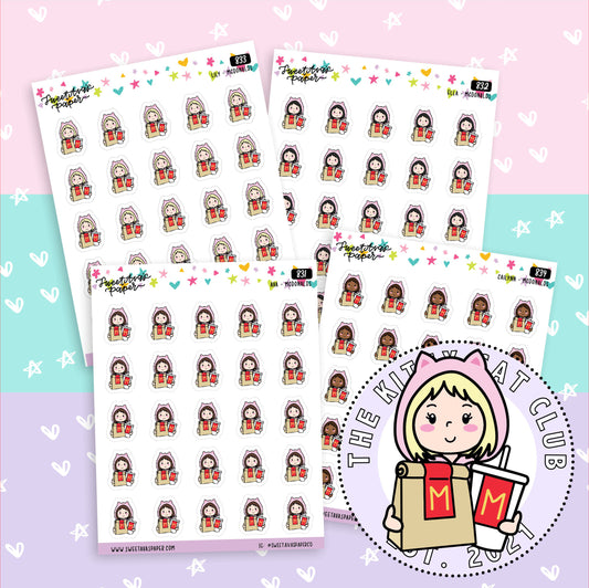 Fast Food Planner Stickers - The Kitty Cat Club