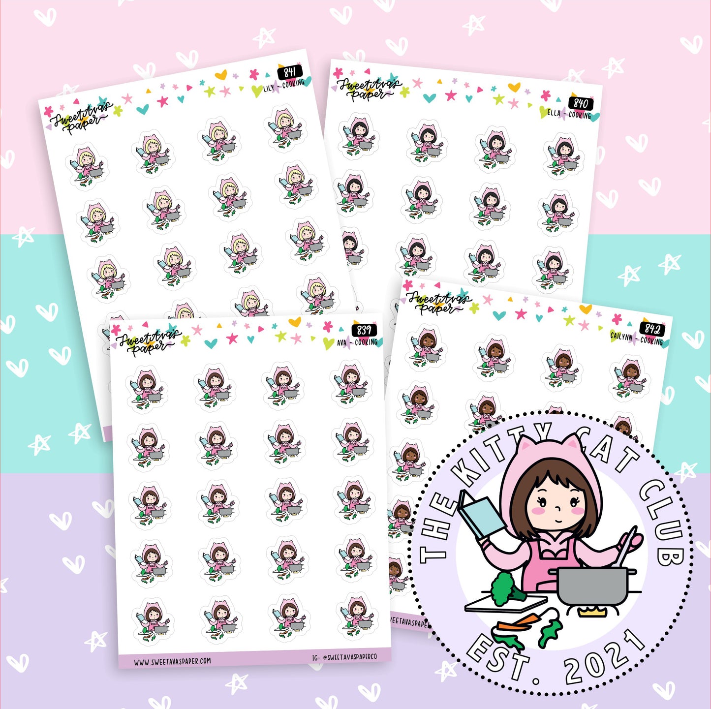 Cooking Planner Stickers - Meal Prep Planner Stickers - The Kitty Cat Club