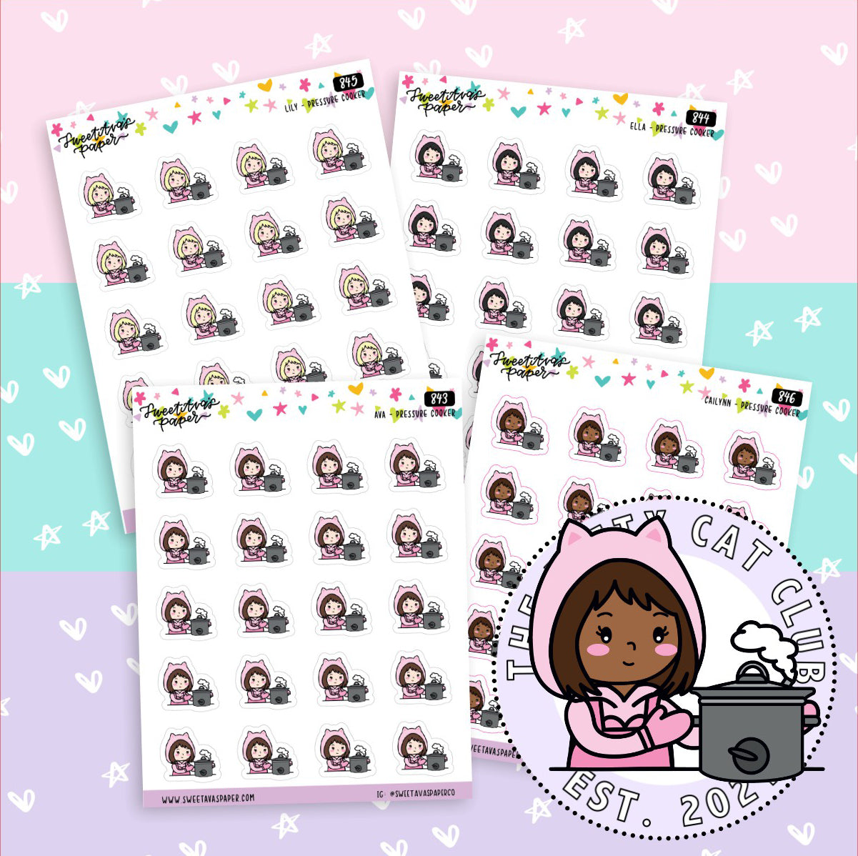 Pressure Cooker Planner Stickers - The Kitty Cat Club