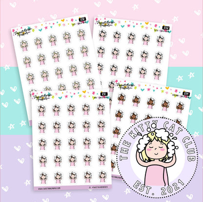Wash Hair Planner Stickers - The Kitty Cat Club