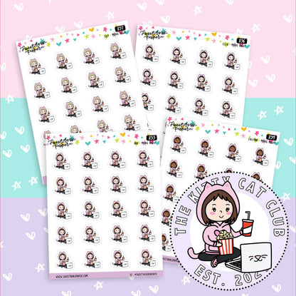 Movie Night Planner Stickers - The Kitty Cat Club