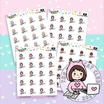 Computer Work Planner Stickers - The Kitty Cat Club