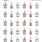 Iced Coffee Cat Cups Planner Stickers - Cat Shaped Icons -  [904]
