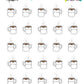 Cat Face Mug Planner Stickers - Cat Shaped Icons - [914]