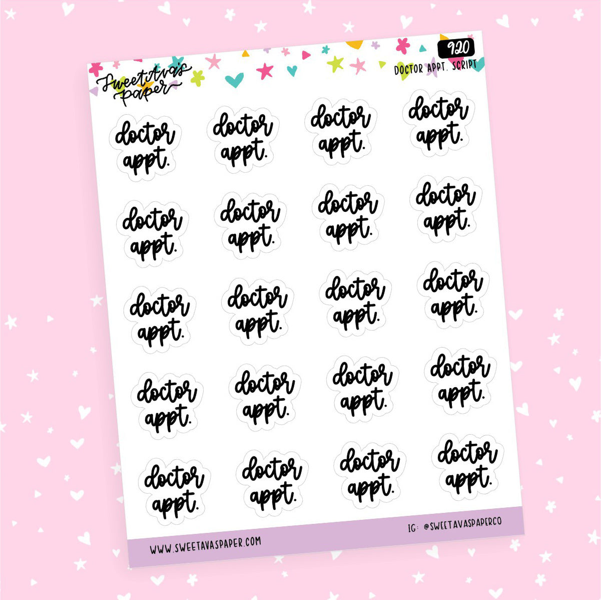 Doctor Appointment Planner Stickers - Script / Text - [920]