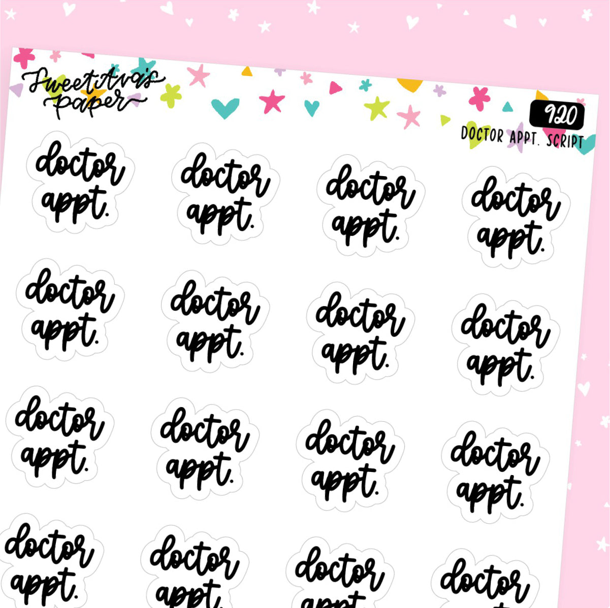 Doctor Appointment Planner Stickers - Script / Text - [920]