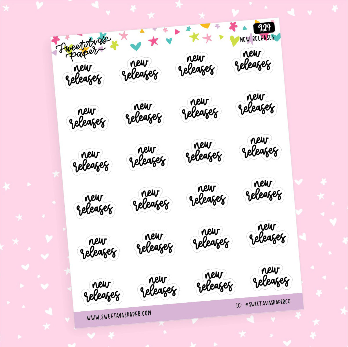New Releases Planner Stickers - Script / Text - [924]