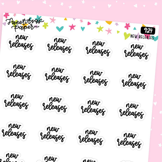 New Releases Planner Stickers - Script / Text - [924]