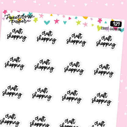 Craft Shopping Planner Stickers - Script / Text - [929]