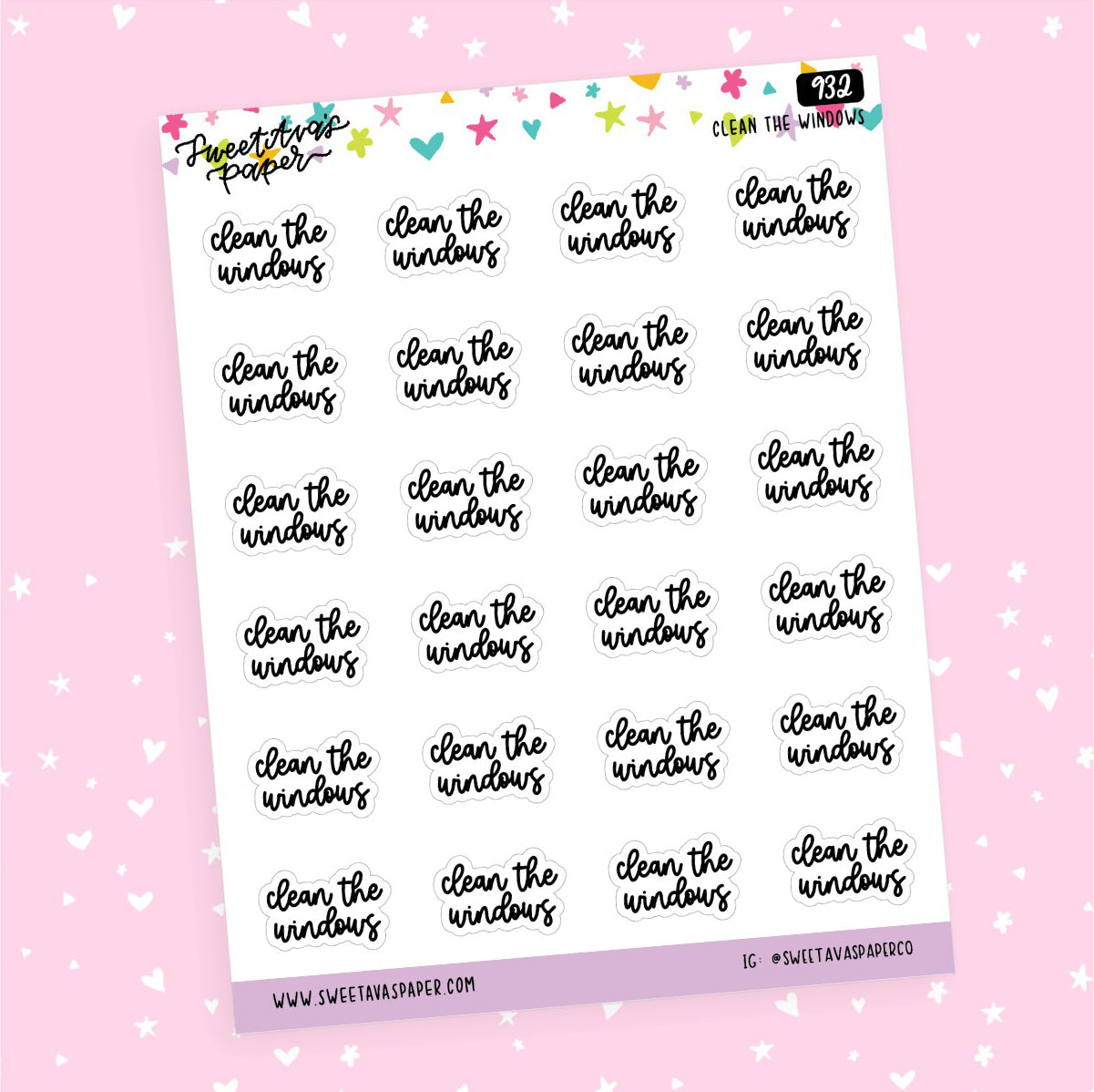 Clean The Windows Planner Stickers - Script / Text - [932]