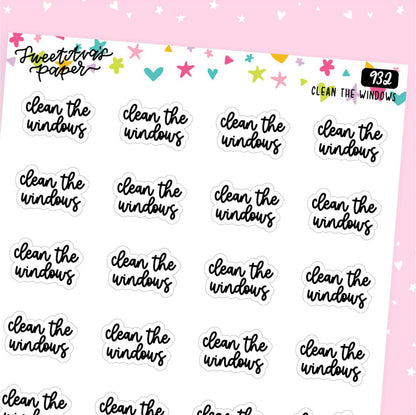 Clean The Windows Planner Stickers - Script / Text - [932]