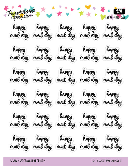 Happy Mail Day Planner Stickers - Script / Text - [951]