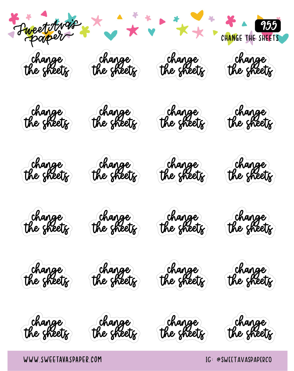 Change The Sheets Planner Stickers - Script / Text - [955]