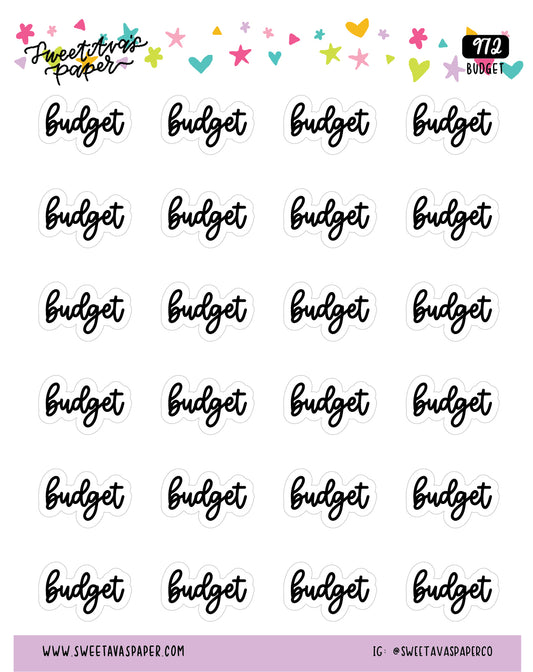 Budget Planner Stickers - Script / Text - [972]