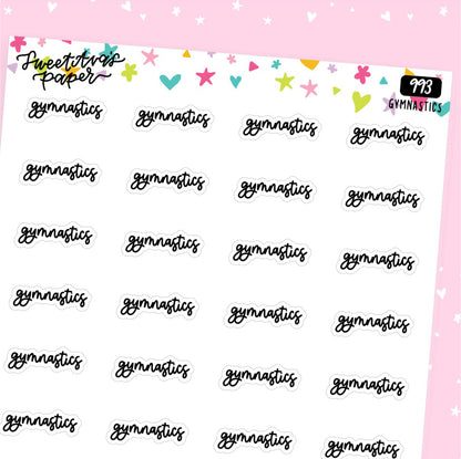 Gymnastics Planner Stickers - Script / Text - [993]