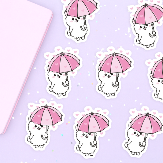 Raining Hearts Vinyl Die Cut Sticker - Coconut Vinyl Sticker