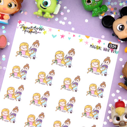 Magical Hair Cut Planner Stickers - Magical Planner Stickers - Magical May - [1554]