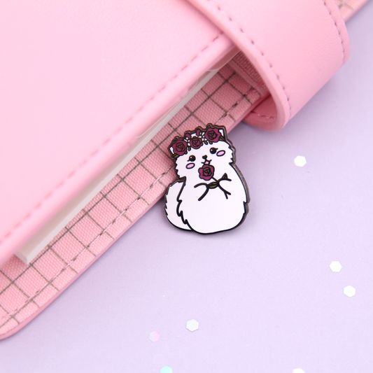 Cat Hard Enamel Pin - Floral Crown Enamel Pin - Cat Collector's Pin - Hard Enamel Pin - Cat Pin - Cat Badge - Pin Badge - Enamel Pin