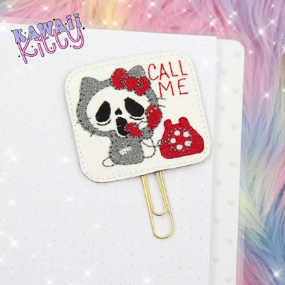 Scary Kitty Call Me Planner Clip