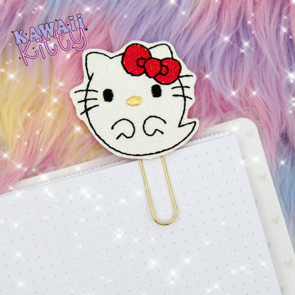 Hello Ghost Kitty Planner Clip