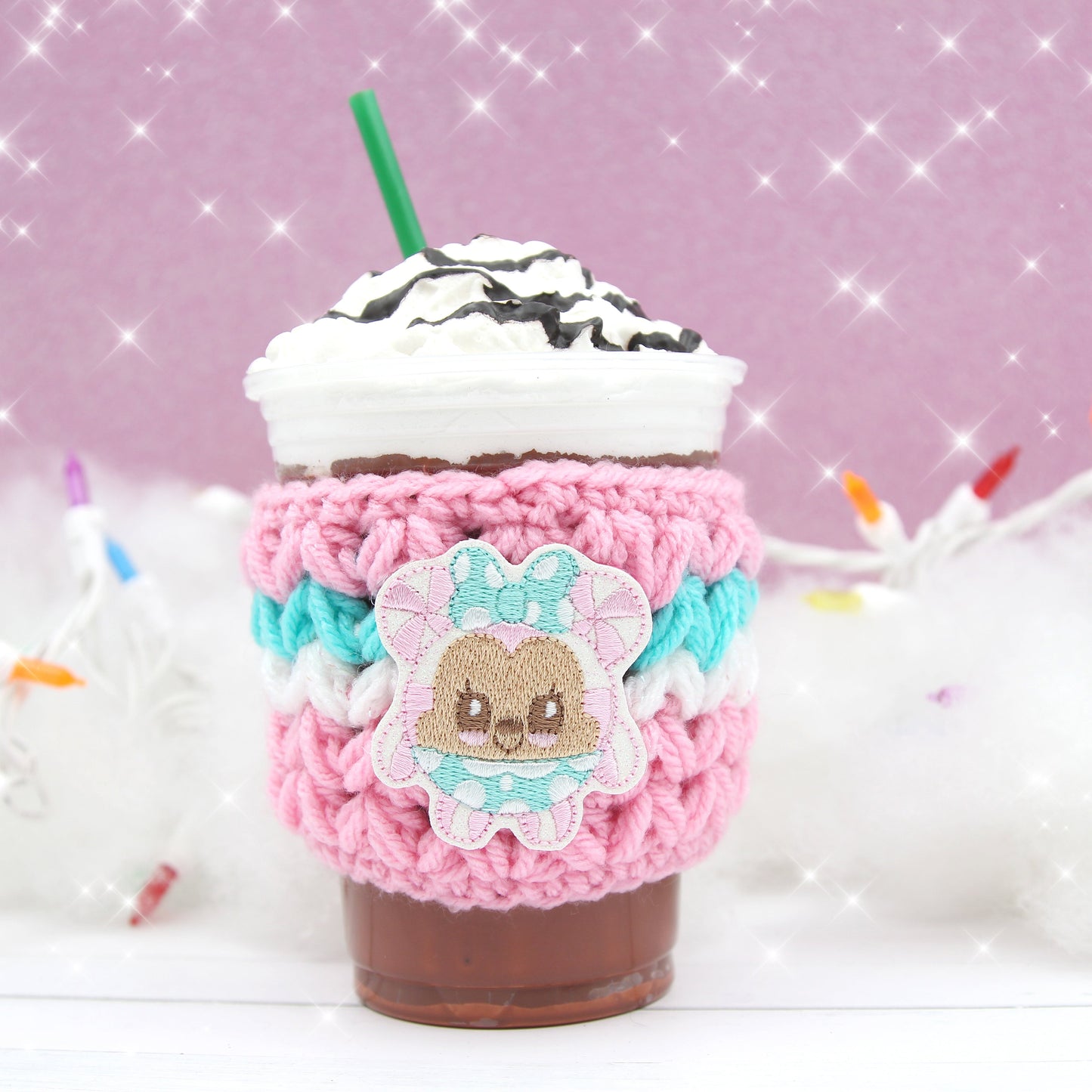 Peppermint Squishy Mouse Girl Coffee Cup Cozie Sleeve