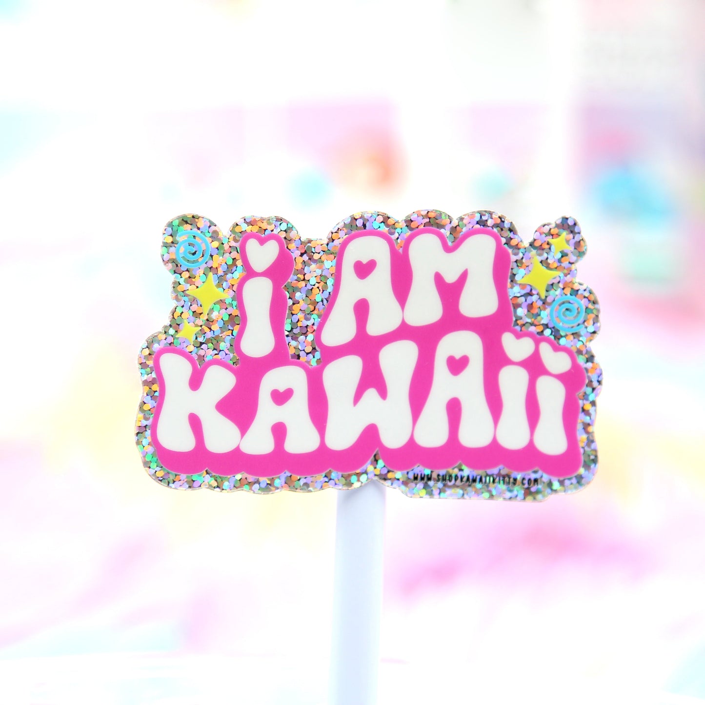 I Am Kawaii Glitter Vinyl Sticker