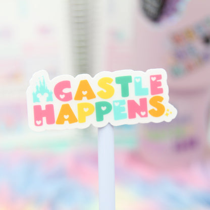 CLEAR Castle Happens Vinyl Sticker