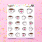 Heart Coffee Cups Planner Stickers - Icons -  [1460]