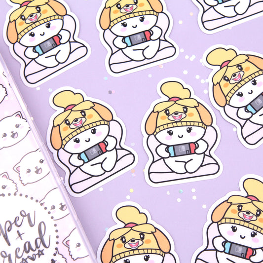 Dottie Animal Crossing - Vinyl Sticker - Vinyl Die Cut Sticker - Cat Stickers - Vinyl Sticker - Vinyl Decal - Cat Decal - Popcorn Sticker