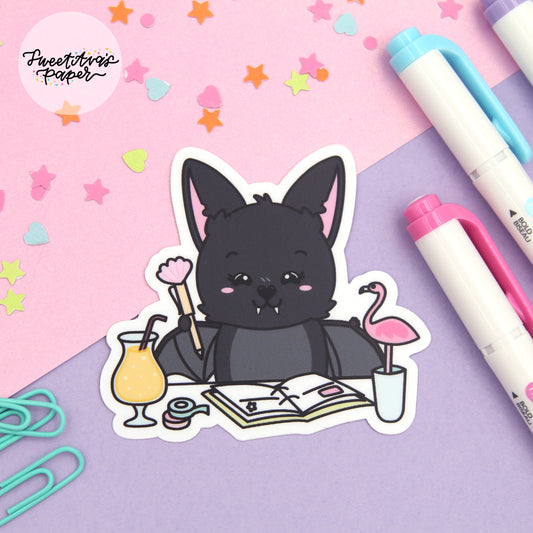 Summer Plans Vinyl Die Cut Sticker - Monty The Bat