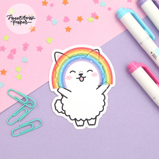 Imagination Rainbow Vinyl Die Cut Sticker - Coconut The Dog