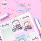 Macaron Fancy Tea Party Magnetic Bookmark - Snowball the Cat