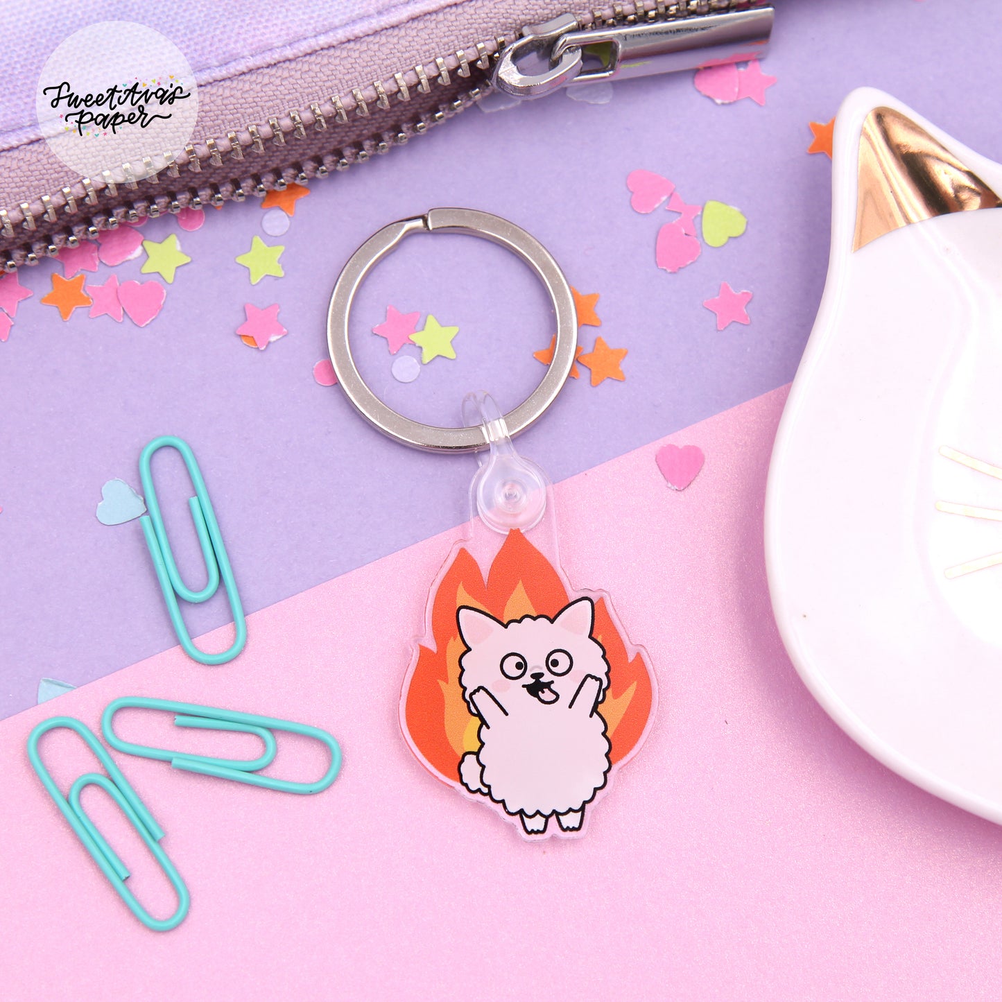 This is Fine - Cococnut - Acrylic Keychain