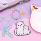 Snowball with Kitten Acrylic Keychain