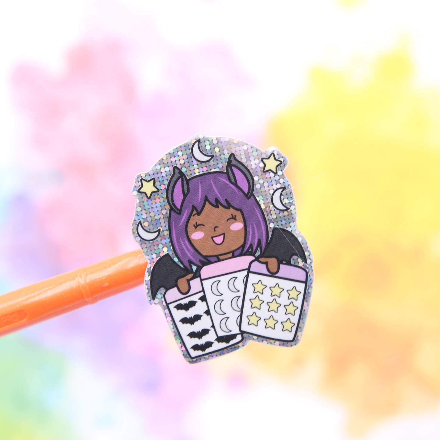 Sticker Love Glitter Vinyl Die Cut Sticker - The Bat Girl Club