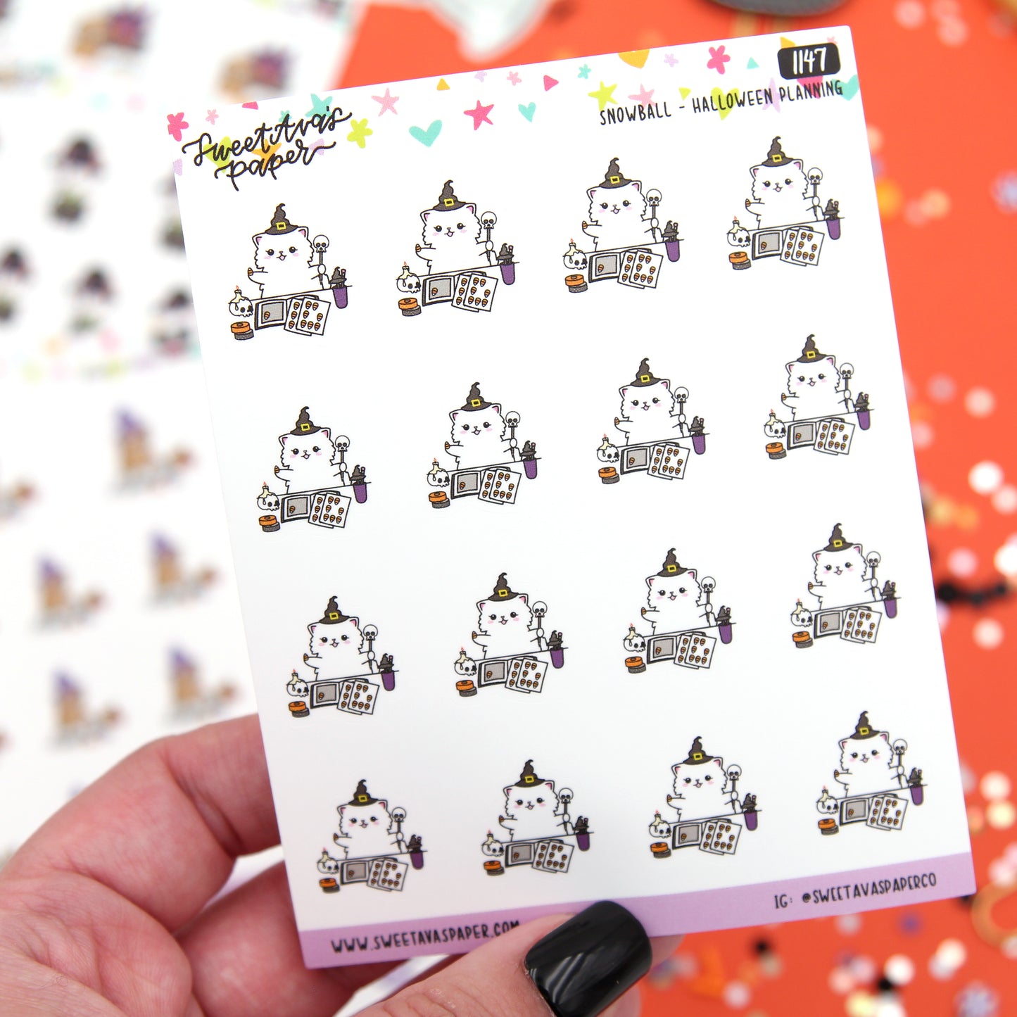Halloween Planner Planner Stickers - Snowball The Cat - [1147]