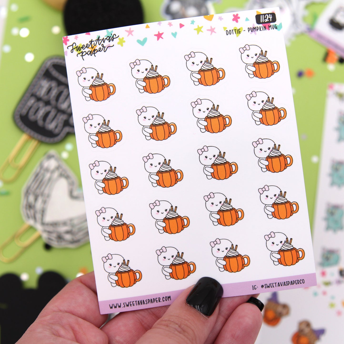 Pumpkin Mug Planner Stickers - Dottie The Sugar Bug - [1124]