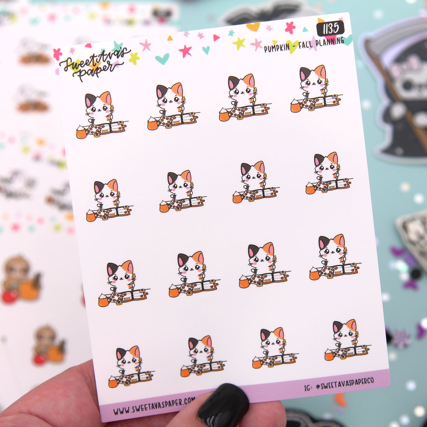 Halloween Planning Planner Stickers - Pumpkin The Cat - [1135]