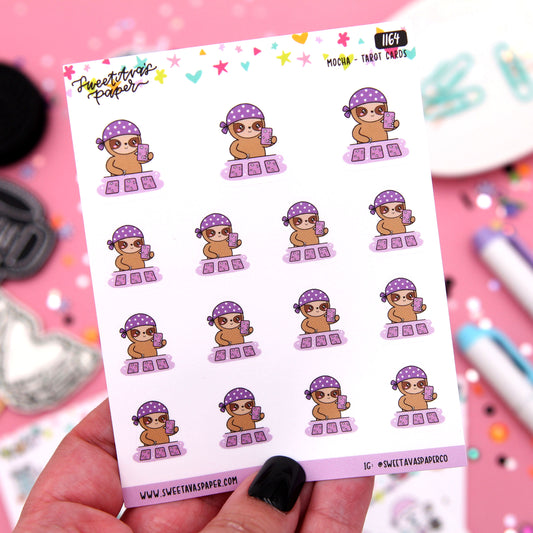 Tarot Card Reading Planner Stickers - Mocha The Sloth [1164]