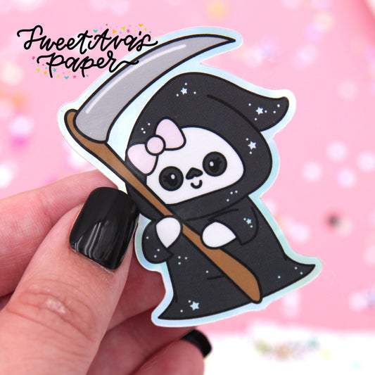 Grim Reaper Halographic Vinyl Die Cut Sticker - Dottie The Sugar Bug